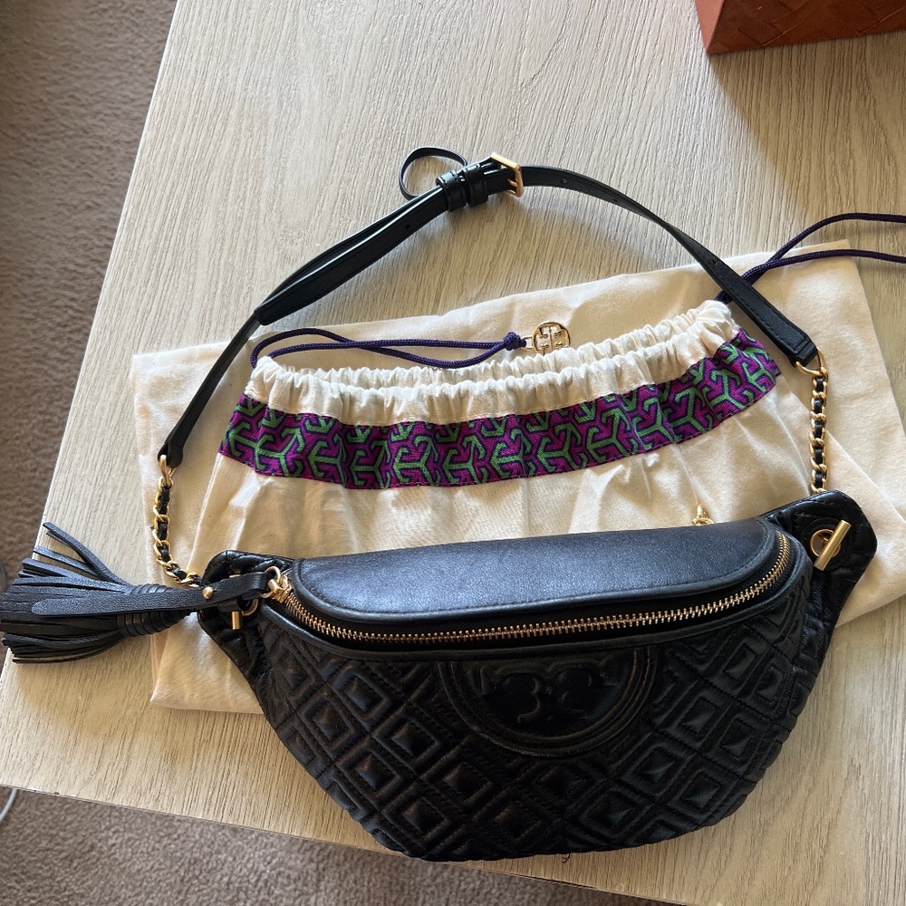 Tory Burch Fleming  Black belt bag